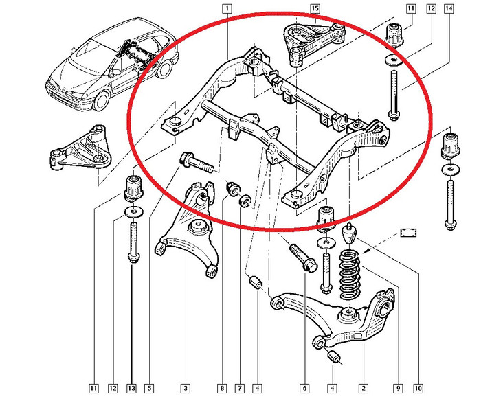 Задний подрамник 4х4 Renault Scenic RX4 хэтчбек 2000 г.  2.0 л бензин Новомосковск