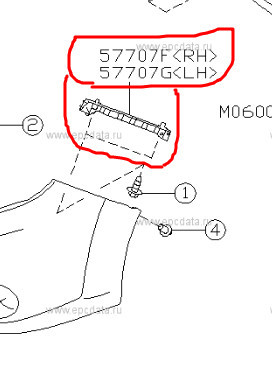 Кронштейн переднього бампера Subaru Impreza  2008 хетчбек 2.0 Бензин 
