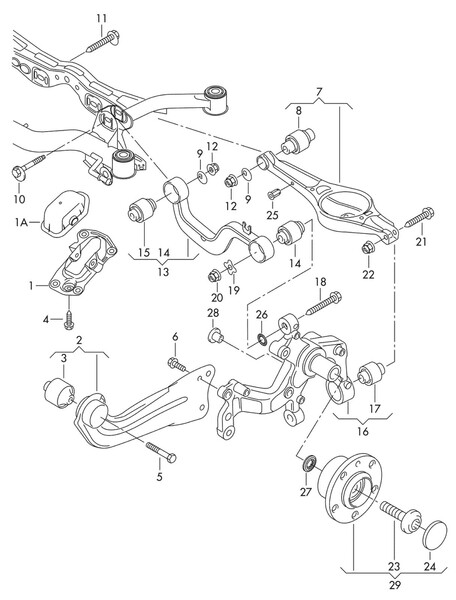 Рычаг поперечный задний (13) Volkswagen Passat CC  2010 купе 2.0 Бензин 