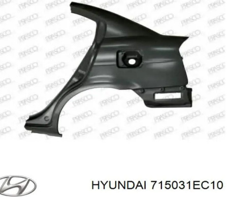 Крыло заднее левое Hyundai Accent 2008 г.  Ровно