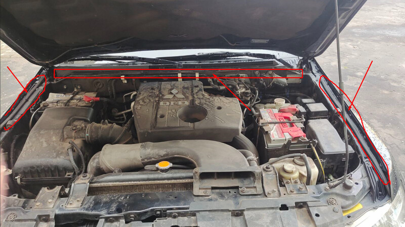 Уплотнитель капота Mitsubishi Pajero Wagon 2008 г.  3.2 л дизель Червоноград