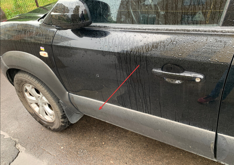 Молдинг двери передней левой 87721-2Е010   Hyundai Santa FE, Hyundai Tucson