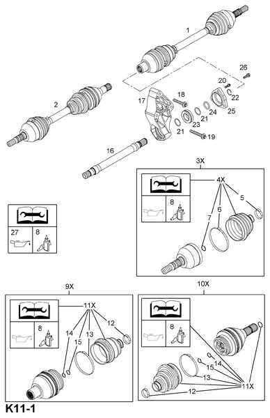 Вал промежуточный полуоси Opel Zafira  2011 универсал 1.6 Бензин Одесса