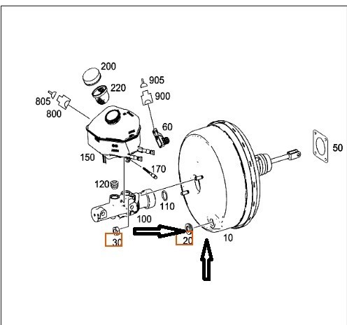 Обратный клапан вакуумного усилителя тормозов Mercedes-Benz Sprinter  2007 2.2 Дизель Львов