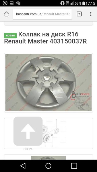 Колпак на диск Renault Master 2013 г.  2.3 л дизель Львов