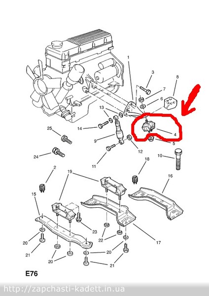 Подушка двигателя Opel Commodore  1982 2.5 Бензин Артемовск