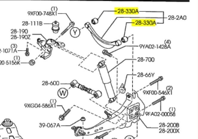 Сайлентблоки заднего верхнего рычага правого и левого Mazda 6 gg 2003 2.0 Бензин Черкассы