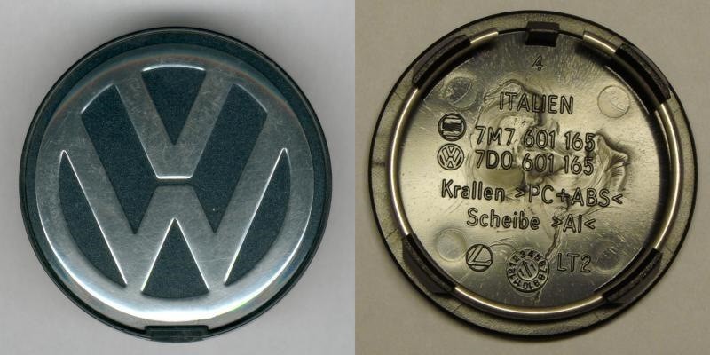 Колпачек литого диска с эмблемой VW (заглушка) 7D0601165   Volkswagen Passat