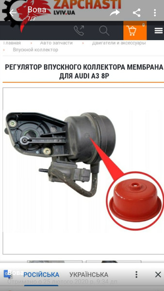 Регулятор впускного колектора мембрана Audi A4 B5 1998 универсал 1.5 Дизель Дубляны