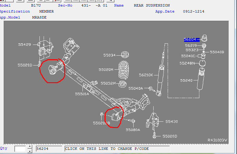 Сайлентблок задней балки под болт на 14 мм Nissan Sentra  2014 1.8 Бензин 