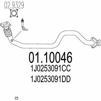 Приемная труба глушителя 1J0 253 091 DD   Volkswagen Golf
