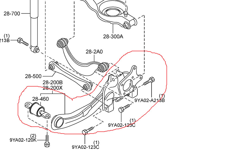 Рычаг продольный левый задний Mazda 5 универсал 2012 г.  2.5 л бензин Одесса