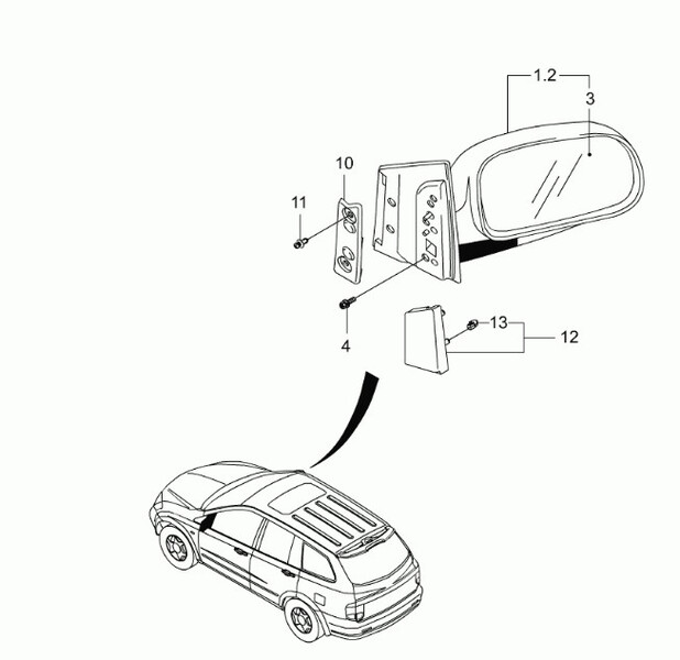 Зеркало правое SSangYong Kyron  2008 2.0 Дизель Харьков
