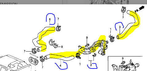 Шланги на печку с краном печки Honda Accord 5  1996 2.2 Бензин Борисполь