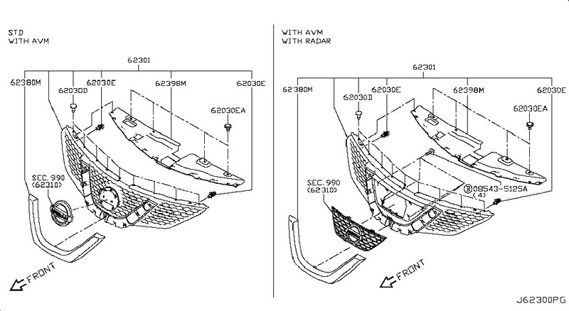 Решетка бампера Nissan Qashqai 4 WD Канада 2017 2.0 Бензин Киев