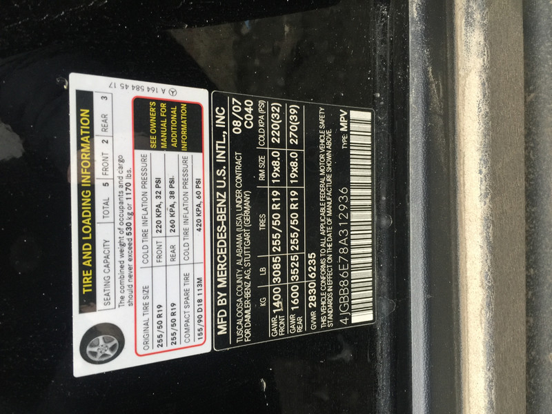 Крыло переднее правое Mercedes-Benz M-Class W164  2007 350.0 Бензин Сумы