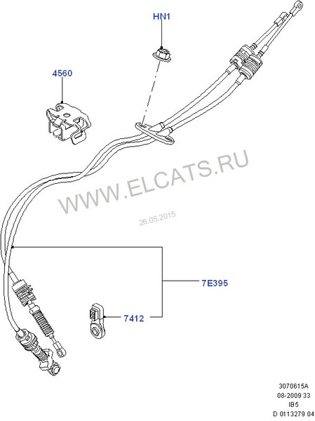 Трос переключения КПП 14893017E395   Ford Fiesta