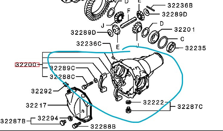 Сам корпус переднього редуктора без вакуума Mitsubishi L 200  2012 2.5 Дизель Вараш