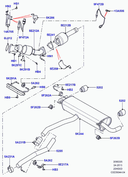 Глушник задній Land Rover Freelander 2013 р.  2.0 л бензин