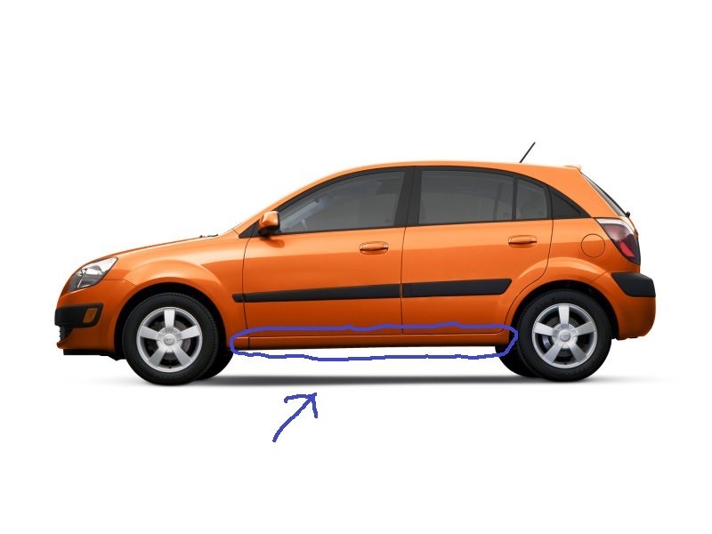 Короб порога левый Kia Rio 2 хэтчбек 2009 г.  1.4 л бензин Харьков