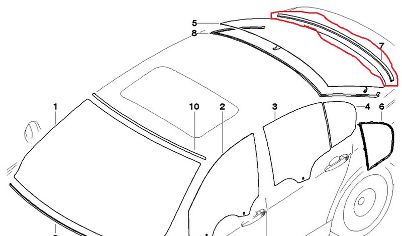 Уплотнитель стекла заднего нижний BMW 3 Series  2005 2.5 Бензин Киев
