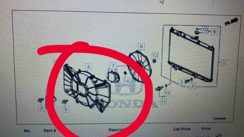 Кожух вентилятора 190155K0A01   Honda Accord, Honda Accord USA