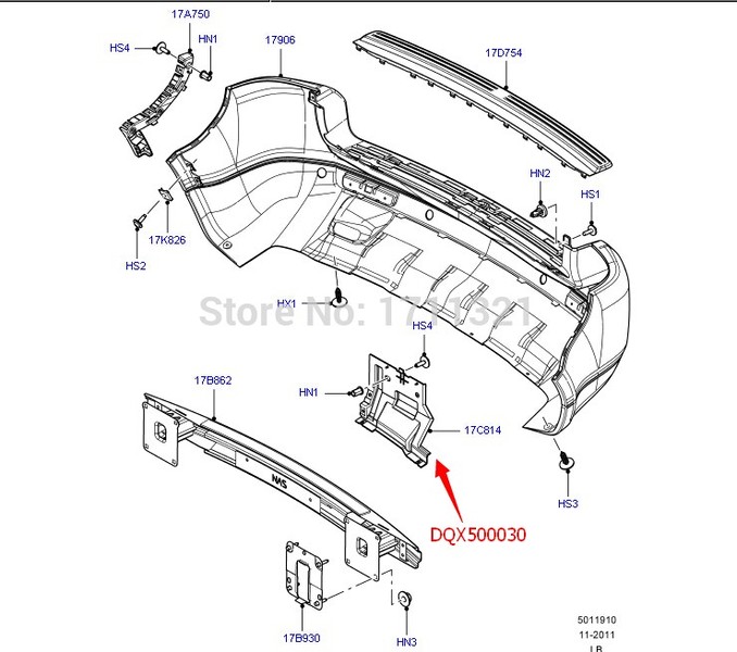 Кронштейн бампера DQX500030   Land Rover Freelander