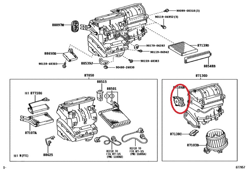 Сервопривод печки Toyota Auris  2008 1.6 Бензин 