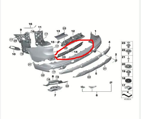 Кріплення заднього бампера BMW X5  2018 