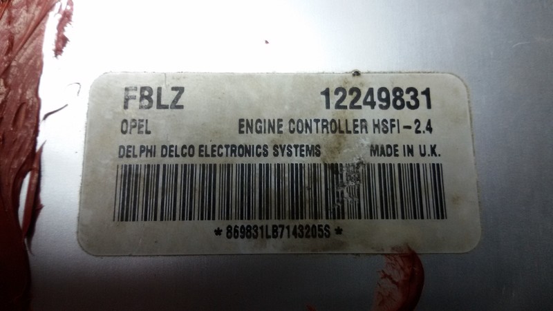 Электронный блок управления двигателем FBLZ12249831   Opel Astra