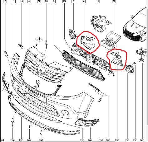 Дефлектор радиатора Dacia Logan 2009 г.  1.4 л бензин Новоукраинка