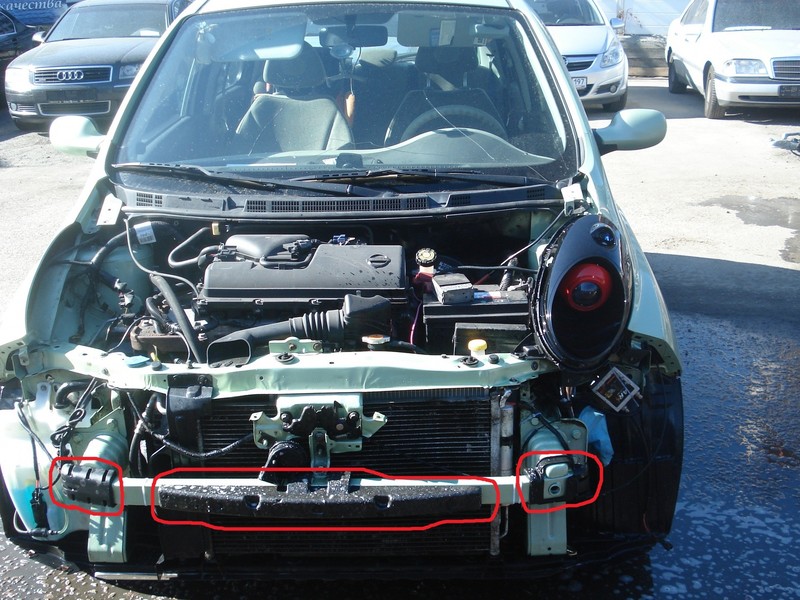 Накладки усилителя бампера Nissan Micra K12  2006 хетчбек 1.4 Бензин 