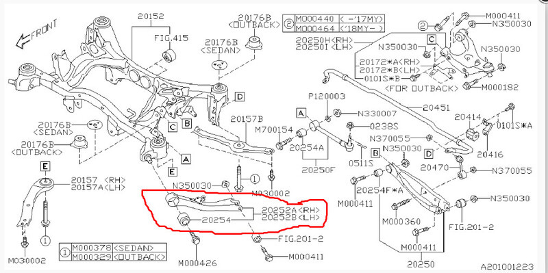 Тяга задняя продольная левая и правая Subaru Outback  2017 универсал 2.5 Бензин Киев