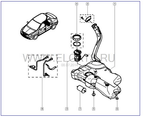 Трубки топливного бака Renault Logan  2006 1.4 Бензин Полтава