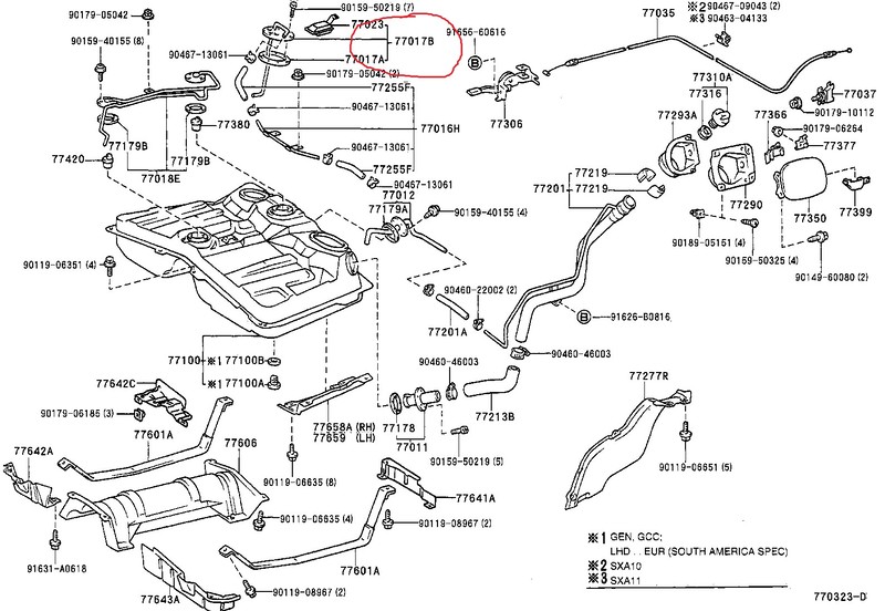 Крышка бензобака 7701742020   Toyota RAV4