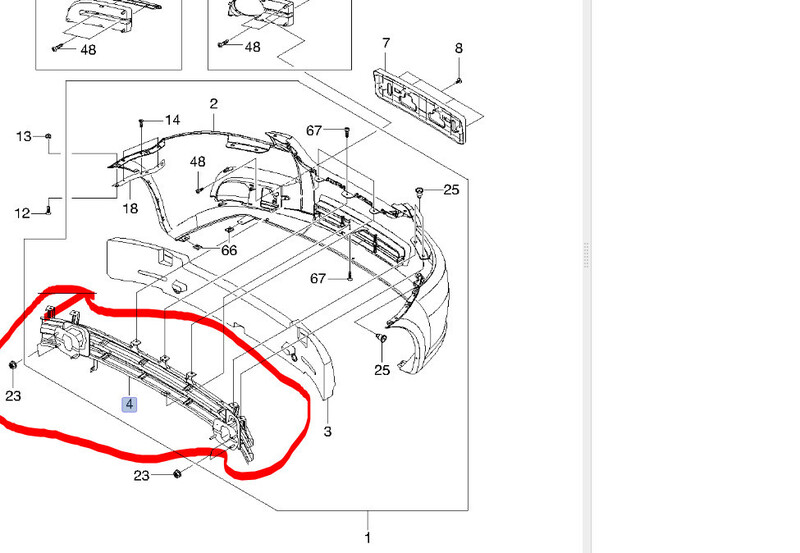 Усилитель бампера 96648628   Chevrolet Aveo