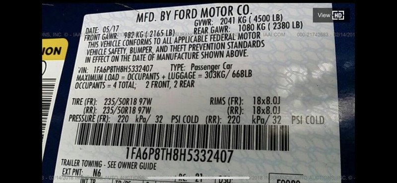 Стекло лобовое Ford Mustang  2015 2.3 Бензин Львов