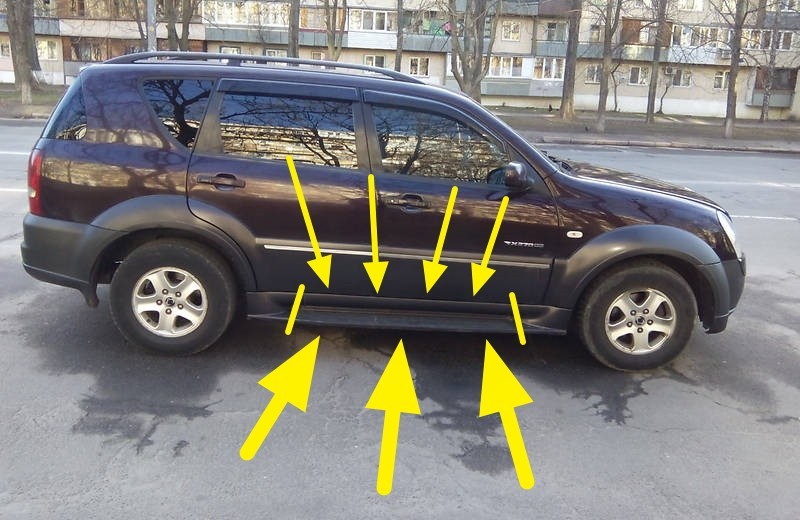 Подножка правая центральная часть SSangYong Rexton  2008 2.7 Дизель Краматорськ