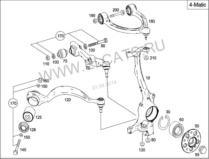 Важіль передній нижній A 221 330 77 07   Mercedes S-Class