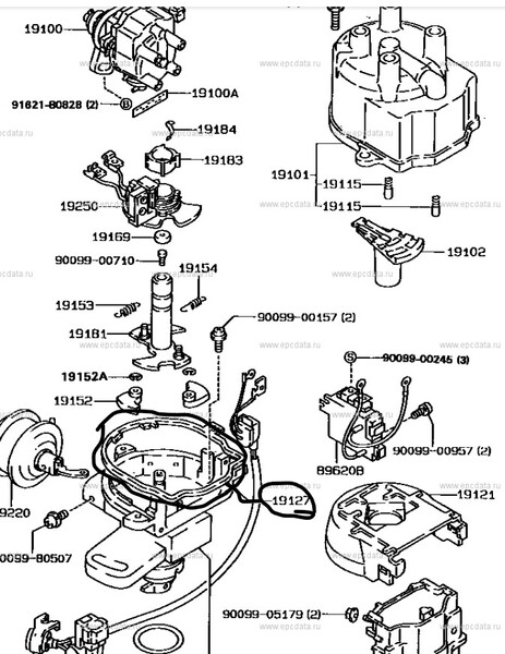 Прокладка крышки трамблера Toyota Corolla  1991 1.3 Бензин 