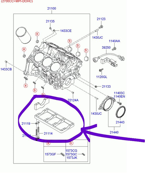 Треба нижня плита колінвалу Hyundai Santa FE  2002 2.7 Бензин Вараш