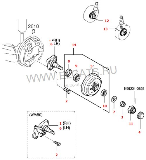 Задняя цапфа(левая и правая) Kia Avella  1998 1.5 Бензин Одесса