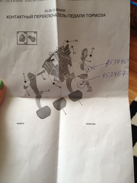 Лягушка тормоза Peugeot 307 307sw 2005 універсал 1.6 Бензин 