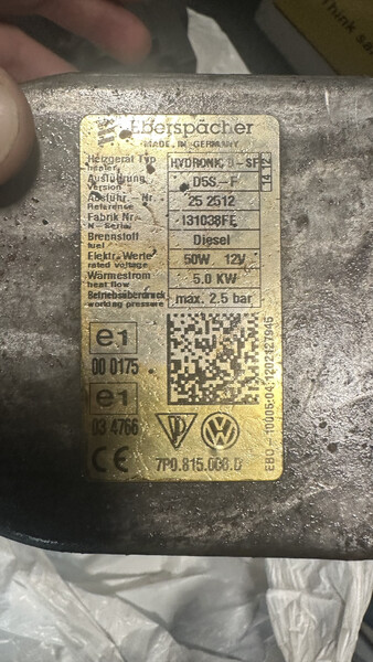 Автономный отопитель Volkswagen Touareg  2012 3.0 Дизель Киев