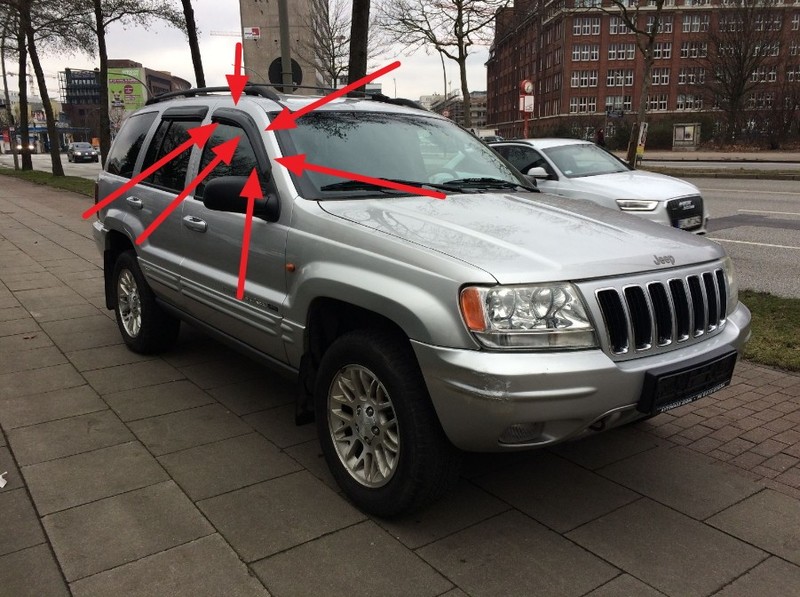Ветровики на передние двери Jeep Grand Cherokee  2002 2.7 Дизель Краматорск