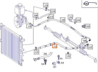 Шланг ГУР A163460532405   Mercedes M-Class