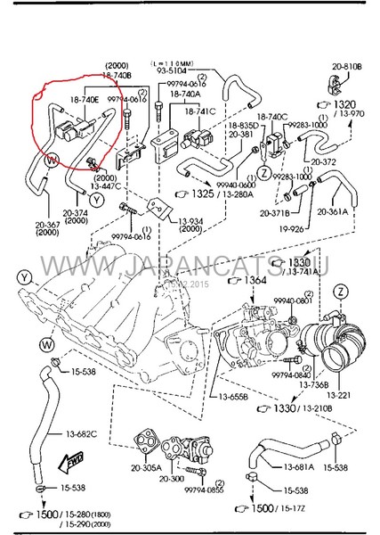 Клапан вакума Mazda Premacy универсал 2002 г.  2.0 л бензин Запорожье