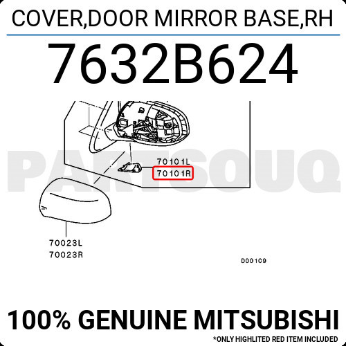 Накладка крепления правого зеркала Mitsubishi Outlander 3  2013 2.2 Дизель Смела