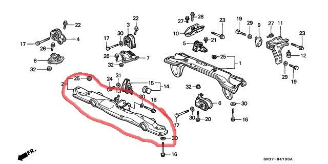 Подрамник Honda Concerto 1992 г.  Киев