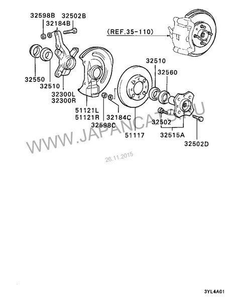 Ступица колеса передня Mitsubishi Lancer  1986 1.8 Дизель Лугины
